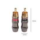 REXLIS TR026 2 PCS RCA Male Plug Audio Jack Gold Plated Adapter for DIY Audio Cable & Video cable - 4