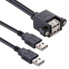 bk3507 Dual USB 2.0 Male to Dual USB Female Extension Cable with Fixing Hole, Length: 50cm - 1