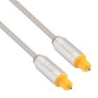 EMK 1m OD4.0mm Gold Plated Metal Head Woven Line Toslink Male to Male Digital Optical Audio Cable(Silver) - 2