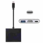 USB-C / Type-C 3.1 Male to USB-C / Type-C 3.1 Female & HDMI Female & USB 3.0 Female Adapter(Black) - 1