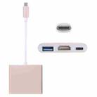 USB-C / Type-C 3.1 Male to USB-C / Type-C 3.1 Female & HDMI Female & USB 3.0 Female Adapter(Gold) - 1