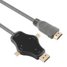 D65A 1.8m DisplayPort In & Mini DP In & USB-C / Type-C In to HDMI 4K Output Video Adapter Cable - 1