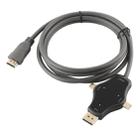 D65A 1.8m DisplayPort In & Mini DP In & USB-C / Type-C In to HDMI 4K Output Video Adapter Cable - 3