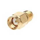 Straight Gold Plated RP-SMA Male to SMA Female Adapter - 1