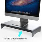 Vaydeer Desktop PC Display Heightening Shelf Storage Rack with 4 USB Port - 5