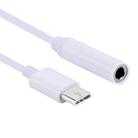 USB-C / Type-C to 3.5mm Audio Adapter, Length: about 10cm(White) - 3