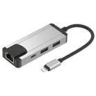 Onten 75002 8PIN to RJ45 Hub USB 2.0 Adapter(Silver) - 1