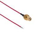 SMA Female Nut Bulkhead Pigtail RF Jumper 1.13mm Cable for PCB Board, Length: 15cm(Red) - 1