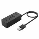 ORICO W5P-U2-100 USB 2.0 Desktop HUB with 100cm Micro USB Cable Power Supply(Black) - 1