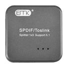EMK 1 Input 3 Output Digital Optical Audio SPDIF Toslink Splitter Adapter (Silver Grey) - 2