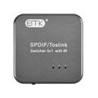 EMK SPDIF/TosLink Digital Optical Audio 3x1 Switcher with IR Controller (Grey) - 2