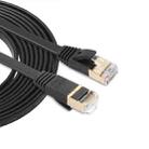 3m CAT7 10 Gigabit Ethernet Ultra Flat Patch Cable for Modem Router LAN Network - Built with Shielded RJ45 Connectors (Black) - 1