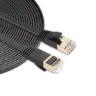 5m CAT7 10 Gigabit Ethernet Ultra Flat Patch Cable for Modem Router LAN Network - Built with Shielded RJ45 Connectors (Black) - 1