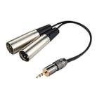 Metal Head 3.5mm Male to Aluminum Shell 2 x 3 Pin XLR CANNON Male Audio Connector Adapter Cable, Total Length: about 25cm - 1