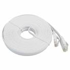 20m CAT6 Ultra-thin Flat Ethernet Network LAN Cable, Patch Lead RJ45 (White) - 2
