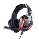 ONIKUMA K18 Cool Light Wired Gaming Headphone for PS4, Computer (Black Red) - 2