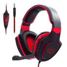 SADES AH-28 3.5mm Plug Wire-controlled Noise Reduction E-sports Gaming Headset with Retractable Microphone, Cable Length: 2m(Black Red) - 1