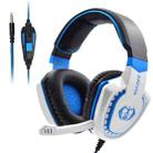 SADES AH-28 3.5mm Plug Wire-controlled Noise Reduction E-sports Gaming Headset with Retractable Microphone, Cable Length: 2m(White Blue) - 1