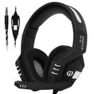 SADES AH-38 3.5mm Plug Wire-controlled E-sports Gaming Headset with Retractable Microphone, Cable Length: 2m(Black Silver) - 1