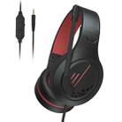 SADES MH601 3.5mm Plug Wire-controlled Noise Reduction E-sports Gaming Headset with Retractable Microphone, Cable Length: 2.2m(Black Red) - 1