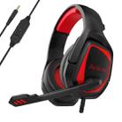 SADES MH602 3.5mm Plug Wire-controlled E-sports Gaming Headset with Retractable Microphone, Cable Length: 2.2m(Black Red) - 1