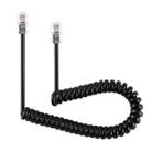 4 Core Male to Male RJ11 Spring Style Telephone Extension Coil Cable Cord Cable, Stretch Length: 2m(Black) - 1