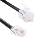 4 Core Male to Male RJ11 Spring Style Telephone Extension Coil Cable Cord Cable, Stretch Length: 2m(Black) - 3