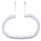 4 Core Male to Male RJ11 Spring Style Telephone Extension Coil Cable Cord Cable, Stretch Length: 2m(White) - 2