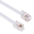 4 Core Male to Male RJ11 Spring Style Telephone Extension Coil Cable Cord Cable, Stretch Length: 2m(White) - 3