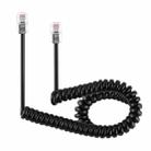 4 Core Male to Male RJ11 Spring Style Telephone Extension Coil Cable Cord Cable, Stretch Length: 3m(Black) - 1