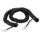 4 Core Male to Male RJ11 Spring Style Telephone Extension Coil Cable Cord Cable, Stretch Length: 3m(Black) - 2
