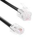 4 Core Male to Male RJ11 Spring Style Telephone Extension Coil Cable Cord Cable, Stretch Length: 3m(Black) - 3
