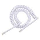 4 Core Male to Male RJ11 Spring Style Telephone Extension Coil Cable Cord Cable, Stretch Length: 5m (White) - 1