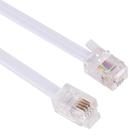 4 Core Male to Male RJ11 Spring Style Telephone Extension Coil Cable Cord Cable, Stretch Length: 5m (White) - 3
