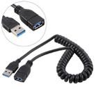 1.5m High Speed USB 3.0 Male to Female Retractable Spring Extension Cable - 1