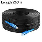 Triple Steel Wire Long Range Outdoor Fiber Optic Drop Cable Patch Jumper with SC Connector, Cable Length: 200m - 1