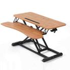 Foldable Standing and Liftable Computer Desk Workbench(Bamboo Wood Grain Color) - 1