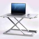 Folding Standing Lifting Computer Desk (Silver) - 1