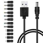 12 in 1 DC Power Cord USB Multi-Function Interchange Plug USB Charging Cable(Black) - 1