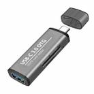 ADS-103 3 in 1 Type-C Male to USB 3.0 Female + SD / TF Card Slots OTG Adapter SD / TF Card Reader (Grey) - 1