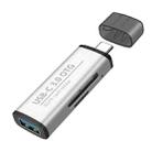 ADS-103 3 in 1 Type-C Male to USB 3.0 Female + SD / TF Card Slots OTG Adapter SD / TF Card Reader (Silver) - 1