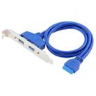 USB3.0 20P F/2AF PCI Rear Baffle Cable (Blue) - 1