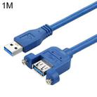 USB 3.0 Male to Female Extension Cable with Screw Nut, Cable Length: 1m - 1