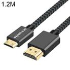 ULT-unite Gold-plated Head HDMI 2.0 Male to Mini HDMI Male Nylon Braided Cable, Cable Length: 1.2m(Black) - 1