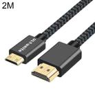 ULT-unite Gold-plated Head HDMI 2.0 Male to Mini HDMI Male Nylon Braided Cable, Cable Length: 2m (Black) - 1
