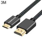 ULT-unite Gold-plated Head HDMI 2.0 Male to Mini HDMI Male Nylon Braided Cable, Cable Length: 3m (Black) - 1