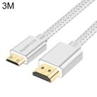 ULT-unite Gold-plated Head HDMI 2.0 Male to Mini HDMI Male Nylon Braided Cable, Cable Length: 3m (Silver) - 1