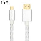 ULT-unite Gold-plated Head HDMI Male to Micro HDMI Male Nylon Braided Cable, Cable Length: 1.2m (Silver) - 1