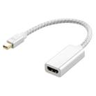 Mini DP to 1080P HD HDMI PP Yarn Woven Net Adapter Cable (Silver) - 1