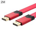 4K 60Hz DisplayPort 1.2 Male to DisplayPort 1.2 Male Aluminum Shell Flat Adapter Cable, Cable Length: 2m (Red) - 1